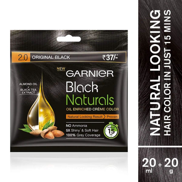 Garnier Black Naturals Hair Dye - 20ml+20g